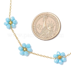 Наборы браслетов и ожерелий из цветочного стекла для женщин SJEW-JS01320