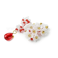 Farfalla con perline di vetro e pendenti a forma di fiore&nbsp;PALLOY-MZ00514-02