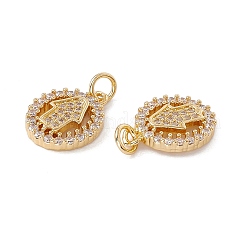 Латунные микропаве прозрачные подвески с фианитом&nbsp;KK-G439-38G