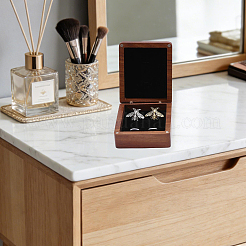 Magnetboxen zur Geschenkaufbewahrung mit Manschettenknöpfen aus Holz&nbsp;CON-WH0089-265A