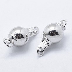 Антикоррозийные родиевые застежки из стерлингового серебра 925 пробы STER-F037-017P-8mm