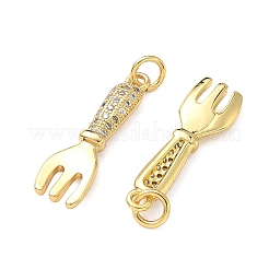 Латунные микропаве прозрачные подвески с фианитом&nbsp;KK-F930-15G