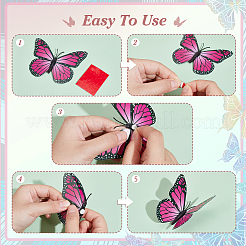 4 Satz 4 Farben PVC künstliche Schmetterling Wanddekorationen&nbsp;DIY-NB0012-50