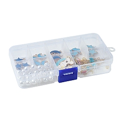 Наборы для изготовления висячих сережек с кисточками из сплава эмали DIY-FS0001-21B