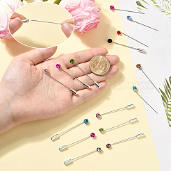 1 набор железных брошей со стразами&nbsp;AJEW-SC0031-23A