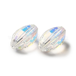 ガラス k9 ガラス  模造オーストリアクリスタルビーズ  多面カット  オーバル  クリアAB  9.5x5.5x6mm  穴：1mm&nbsp;GLAA-H024-02A