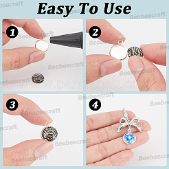 40 pz 2 stili 304 impostazioni cabochon pendente in acciaio inossidabile&nbsp;STAS-BBC0010-69