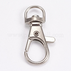 亜鉛合金回転式ナスカンカニカン  スイベルスナップフック  プラチナ  35x16.5x6mm  穴：8.5x5mm&nbsp;X-PALLOY-WH0011-01P