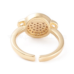 Латунные кольца из манжеты с прозрачным цирконием RJEW-F102-11G