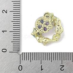 亜鉛合金チャーム  ガラスとプラスチックのビーズ付き  ヒトデとフラットラウンド  ゴールドカラー  15x15.5x6.5mm  穴：1.4mm&nbsp;LS-FIND-C067-02B-G