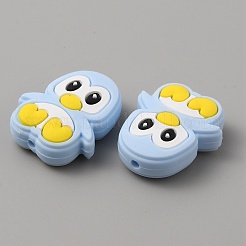 Пищевые экологически чистые силиконовые бусины в виде пингвинов&nbsp;LS-SIL-WH0018-005D