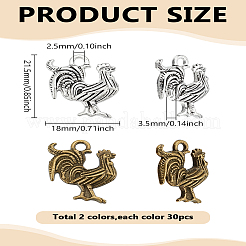 40 шт. 2 цвета подвески из сплава в тибетском стиле&nbsp;FIND-LP0002-32