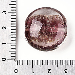 Светящиеся бусины лэмпворк из золота и песка ручной работы FOIL-T006-02