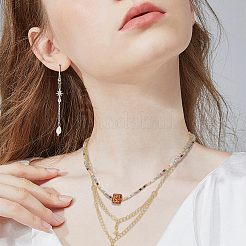 24 шт. 2-х цветные латунные подвески с кубическим цирконием PALLOY-BC00005