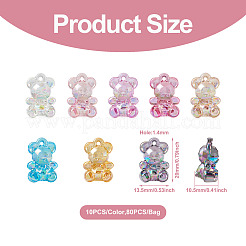 80шт 8 цвета прозрачные акриловые подвески MACR-PJ0001-07