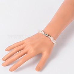 3D Будда голову драгоценный камень бисером браслеты простирания&nbsp;BJEW-JB01805-04