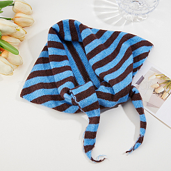 Sciarpa triangolare in maglia a righe in poliestere per donna&nbsp;AJEW-CY0003-06
