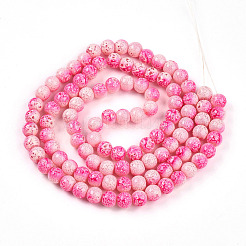 Прозрачная выпечка окрашенные стеклянные бусины нити&nbsp;DGLA-N009-8mm-01