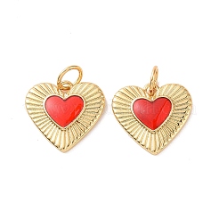 Colgantes de esmalte de latón corazón&nbsp;LS-KK-G435-07G-01