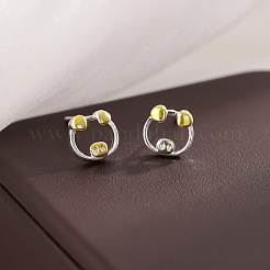 Pendientes de botón de esmalte de latón hueco&nbsp;WG87257-01