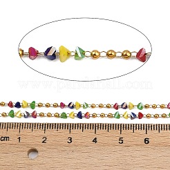 Цепочки из нержавеющей стали 304 ручной работы с бусинами CHS-P022-02G-04