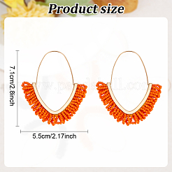 3 пара серег-колец из 3-х цветных стеклянных бусин EJEW-AN0003-74