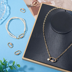 5 шт. латунные подвески-карабинчики с микропаве из прозрачного кубического циркония&nbsp;KK-TA0003-16