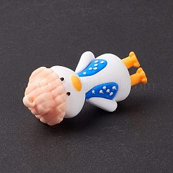 塩ビ漫画アヒル人形ペンダント  キーチェーン用  ドジャーブルー  65x31x26mm  穴：3mm&nbsp;KY-C008-08