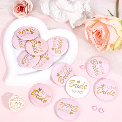 12 stücke weißblech & kunststoff braut abzeichen für hochzeit party braut dusche dekoration&nbsp;AJEW-SC0032-08A