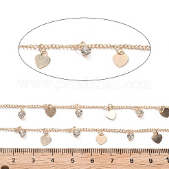 Цепочки из латуни и стекла ручной работы в форме сердца CHC-L051-08KCG