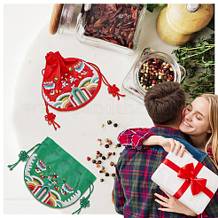 4 шт. 4-х цветные полукруглые тканевые упаковочные мешочки ABAG-CA0001-16