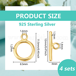 Fermoirs T en 925 argent sterling&nbsp;STER-BC0004-38G