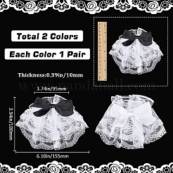 2 Paar 2 Farben Polyester Bowknot Hochzeit Braut Ärmelschoner&nbsp;BJEW-GF0001-20