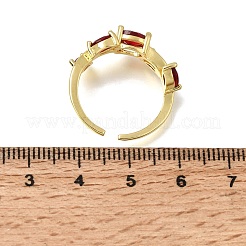 Messing Micro Pave Zirkonia Manschette offene Ringe&nbsp;CU-CBA108A-13G-05