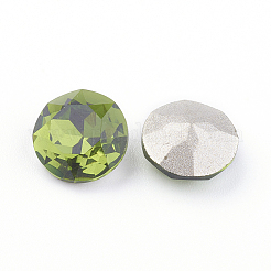 Cabochon in vetro con strass in vetro placcato oro e schiena a punta&nbsp;RGLA-J012-8mm-228