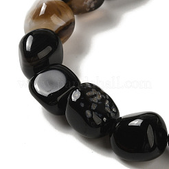 Натуральный черный агат бисер нитей&nbsp;G-NH0017-B04-02
