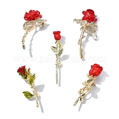5 broche en résine et alliage de rose&nbsp;JEWB-CJ0003-53