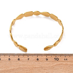 Браслеты-манжеты из нержавеющей стали 304 для женщин&nbsp;BJEW-F491-01G-02