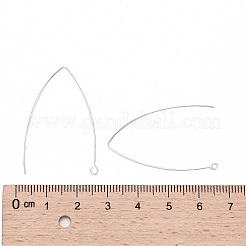 925スターリングシルバーピアスフック  銀  36~39x18x0.6mm  穴：2mm  ピン：0.6mm&nbsp;X-STER-K167-064S