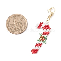 5 шт. подвеска из стеклянных бусин на рождественскую тематику HJEW-MZ00341