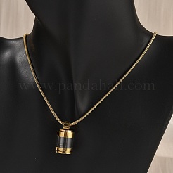 Ожерелья с подвеской в виде открывающейся пустой стеклянной бутылки из нержавеющей стали 304 NJEW-V001-08G