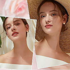 8 шт. 4 стиля латунных сережек-гвоздиков с микропаве из кубического циркония&nbsp;KK-YW0003-14