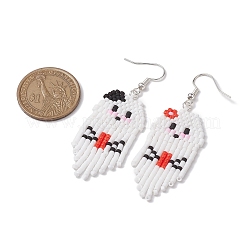 Серьга-пусет с подвесками в виде утюга со стеклом EJEW-MZ00181