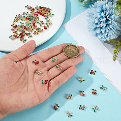 60 шт. 3-х цветные кабошоны из сплава со стразами&nbsp;MRMJ-ME0001-03