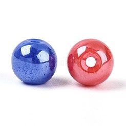 Гальванизированные круглые стеклянные бусины нити&nbsp;EGLA-T029-07M