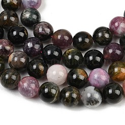 Colliers de perles de tourmaline multicolores naturelles&nbsp;G-F824-A01-10mm