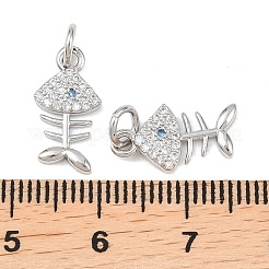 Латунные микропаве прозрачные кубические циркониевые подвески&nbsp;KK-G549-12P