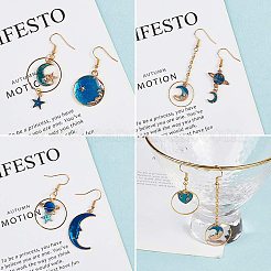 DIY Sternenhimmel Thema baumeln Ohrring machen Kits&nbsp;DIY-GA0001-31