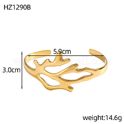 Браслеты-манжеты из нержавеющей стали 304&nbsp;STAS-OY009-17G