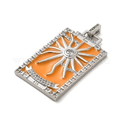 Pendentifs en laiton avec micro pavé de zircone cubique et émail&nbsp;KK-H458-01P-07
